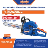 Máy Cưa Xích Chạy Xăng 2.0kW 58cc 500mm WADFOW WGC1555