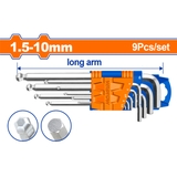 Bộ 9 chìa lục giác bi tròn 1.5-10mm WadFow WHK2291