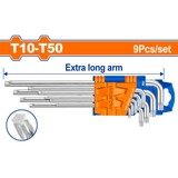 Bộ 9 chìa lục giác sao dài T10-T50 WadFow WHK3292