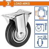 Bánh Xe Đẩy Cao Su Cố Định 3 inch WADFOW WJL3331