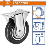 Bánh Xe Đẩy Cao Su Cố Định 4 inch WADFOW WJL3341