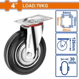 Bánh Xe Đẩy Cao Su Xoay 4 inch WADFOW WJL3342