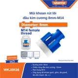 Mũi Khoan Rút Lõi Đầu Kim Cương 8mm-M14 WADFOW WKJ8K08