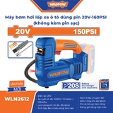 Máy Bơm Hơi Lốp Ô Tô Dùng Pin 20V 150PSI WADFOW WLN2612