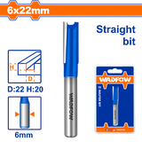 Mũi phay gỗ thẳng 6x22mm WadFow WRG1407