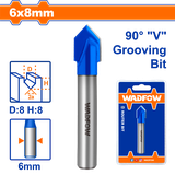 Mũi phay gỗ cắt rãnh V 6x6.8mm WadFow WRG2402