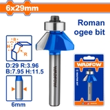 Mũi phay gỗ đánh chỉ cổ điển 6x6x29mm WadFow WRG5403