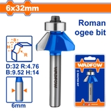 Mũi phay gỗ đánh chỉ cổ điển 6x6x32mm WadFow WRG5404