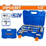 Bộ 25 chi tiết tay vặn đầu tuýp 1/2 inch WadFow WST2D25