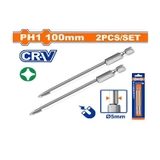 Bộ 2 Mũi Vít Bake Nối Dài PH1x100mm WADFOW WSV9KPH1