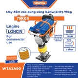 Máy Đầm Cóc Chạy Xăng 3.2kW 4HP 79kg WADFOW WTA2A90
