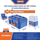 Hộp nhựa đựng dụng cụ xếp chồng 16 inch WADFOW WTB6603