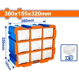 Bộ tủ linh kiện 9 khay nhựa Wadfow WTB8331 380x155x320mm