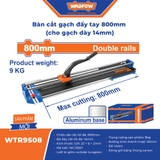 Bàn Cắt Gạch Đẩy Tay 800mm Cắt Gạch Dày 14mm WADFOW WTR9508