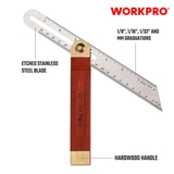 Xiên góc trượt vuông bằng nhôm, tay cầm gỗ -230mm (9 inches) Workpro - WP264006