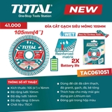 Đĩa cắt gạch siêu mỏng 105mm Total TAC061051