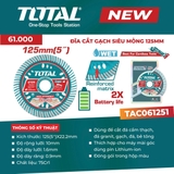 Đĩa cắt gạch siêu mỏng 125mm Total TAC061251