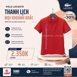 Áo Polo Lacoste Chính Hãng màu đỏ chữ dọc-PH5526-99-S5H
