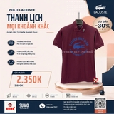 Áo Lacoste Polo Chính Hãng màu đỏ mận họa tiết cá sấu xanh dương-DH1093-10-YUP
