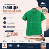 Áo Polo Lacoste Chính Hãng màu xanh lá nhiều họa tiết cá sấu-PH3562-10-SIW