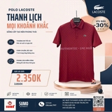 Áo Polo Lacotse Chính Hãng màu đỏ họa tiết hoa nhí-DH5175-10-IQF