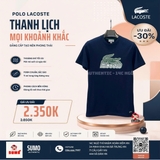 Áo Phông Lacoste Chính Hãng màu xanh navy logo xanh lá-TH5070-99-166