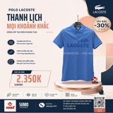 Áo Polo  Lacotse Chính Hãng màu xanh chữ-PH5452-99-L99