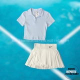 Áo Polo Thể Thao Nike Chính Hãng Màu Xanh Nhạt Croptop- DV7885-423