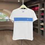 Áo Thể Thao Chính Hãng Sergio Tacchini Cổ Tròn Màu Trắng Kẻ Xanh Biển TWRS10751-OWS