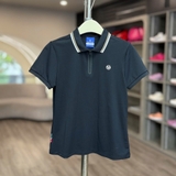Áo Thể Thao Chính Hãng Sergio Tacchini Carapoint Zip-Neck Pique Short-Sleeve Polo - màu Đen TWPQ12151-BKS