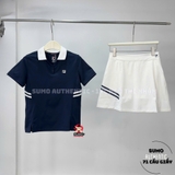 Áo Thể Thao Chính Hãng Fila Women's Tennis Henley Short Sleeve Round Neck - màu Xanh Navy FS2TSH2352F-DNA