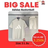 Bộ Thể Thao Adidas Màu Xám Khói - Adidas Basketball - IA3447/IA3426