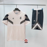 Bộ Quần Áo Thể Thao Nam Adidas Màu Hồng Xám - Thun Originals Real Madrid - IM7467/IM7468