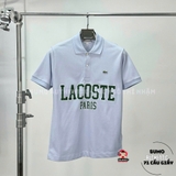 Áo Polo Lacoste Chính Hãng màu xanh nhạt chữ xanh lá-PH7419-99-J2G