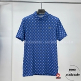 Áo Polo Lacoste Chính Hãng màu xanh dương nhiều họa tiết nhỏ-DH5175-10-ISY