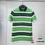 Áo Polo Lacoste Chính Hãng kẻ ngang xanh trắng-DH7497-99-IQC