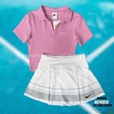 Áo Thể Thao Chính Hãng Nike Croptop Cổ Polo Màu Hồng-DV7885-699
