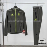 Áo Thể Thao Chính Hãng Adidas Real Madrid Tiro 25 Competition Vis Tech Travel Jacket - màu Xanh Rêu JV5322
