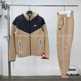 Bộ Thể Thao Chính Hãng Nike Sportswear Tech Fleece Windrunner Tracksuit - màu Nâu Đen HQ3746-200/HQ3747-200