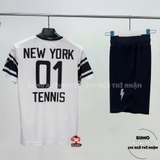 Áo Thể Thao Chính Hãng About New York Tennis - màu Trắng Đen ATTS22-034