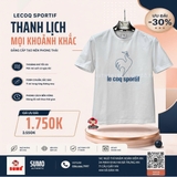 Áo Thể Thao Chính Hãng Lecoq cổ tròn - màu Trắng L241MCNA0312-A01