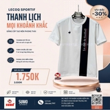 Áo Thể Thao Chính Hãng Lecoq Spotif  - màu Trắng Đen L252MJPOTS02-A01