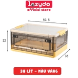 Thùng Nhựa PP Đựng Đồ Gấp Gọn, Có Nắp Đậy Kín Gấp Gọn Thông Minh 38L Đựng Sách, Quần Áo, Đồ Chơi Đa Năng LAZYDO (LZ-0512) – ảnh 10