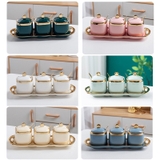 🔴OUTLET | Bộ hũ đựng gia vị gốm sứ (kèm khay sứ) sang trọng phong cách Bắc Âu – ảnh 4