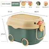 Thùng Nhựa PP 80 Lít Đựng Đồ Đa Năng - Nắp Đậy Có Thể Xếp Lego - Có Tay Kéo & Bánh Xe Lăn – ảnh 7