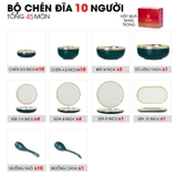 🔴OUTLET | Bộ chén bát đĩa sứ cao cấp viền vàng phong cách Bắc Âu cao cấp GP-0636 – ảnh 11