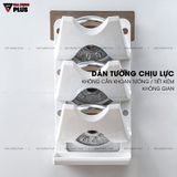 Giá đựng vung nồi / thớt dán tường 3 ngăn nhôm,nhựa ABS cao cấp cho phòng bếp tiện nghi hơn. – ảnh 3