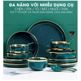 🔴OUTLET | Bộ chén bát đĩa sứ cao cấp viền vàng phong cách Bắc Âu cao cấp GP-0636 – ảnh 9