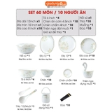 🔴OUTLET | Bộ chén bát sứ GIÓ XUÂN (Ten Miles Spring) cao cấp nhập khẩu – ảnh 13