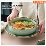 🔴OUTLET | Bộ chén bát sứ cao cấp màu xám xanh viền vàng sang trọng phong cách Bắc Âu (Set 22 món, 32 món, 40 món) – ảnh 9